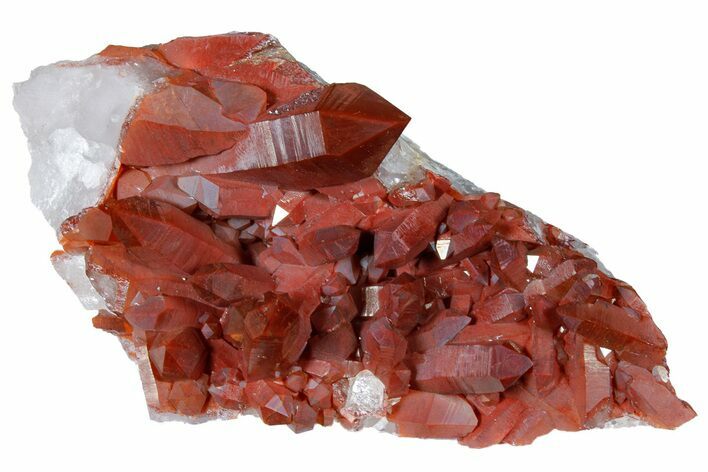 Natural, Red Quartz Crystal Cluster - Morocco #181571